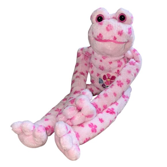 Peace & Love Pink Peace Frog 17 in Plush Stuffed Animal-GUC - Picture 1 of 6